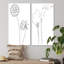 «Black and White Line Flowers I», ensemble de 2 impressions-2044961-2044960