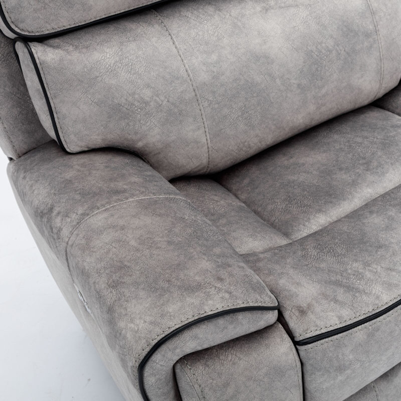 Natumbua 5 Seater Reclining Sofa & Chaise, Light Grey