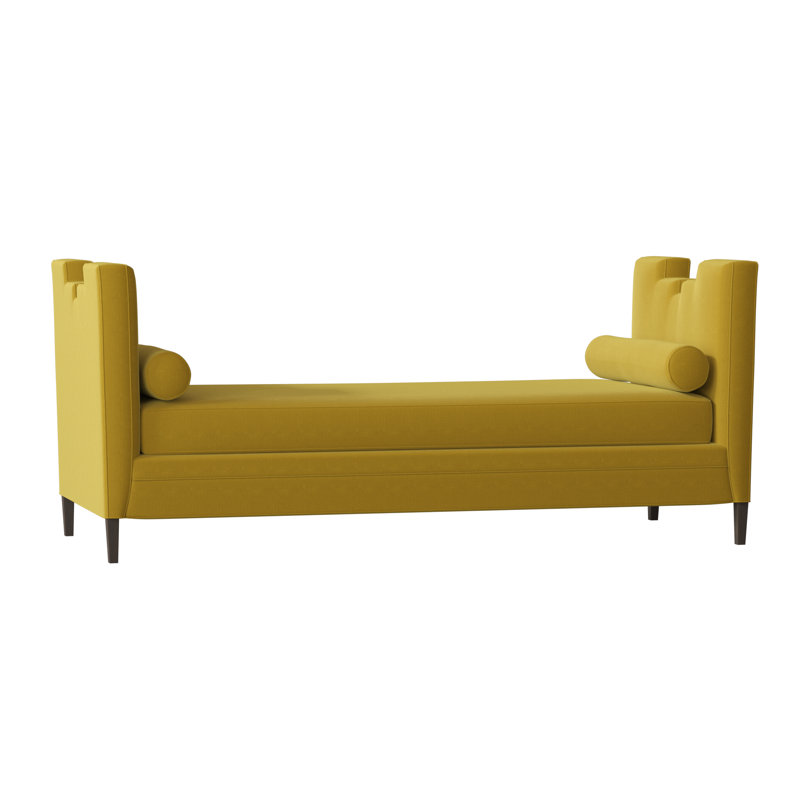 Banc rembourré Ida, Herbe de blé Sachi, Brun acajou