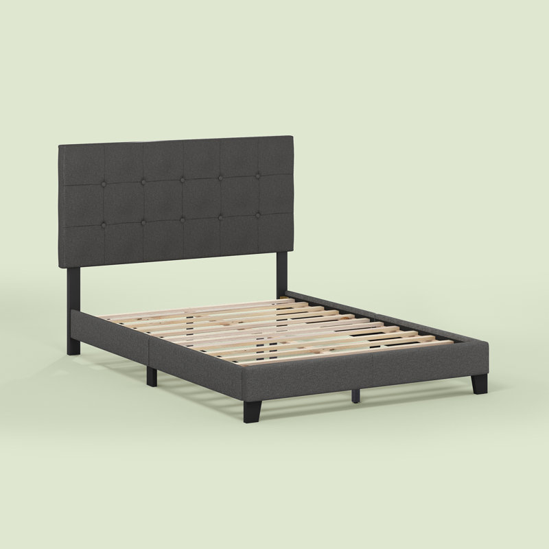 Magin Upholstered Platform Bed, Full, Stone