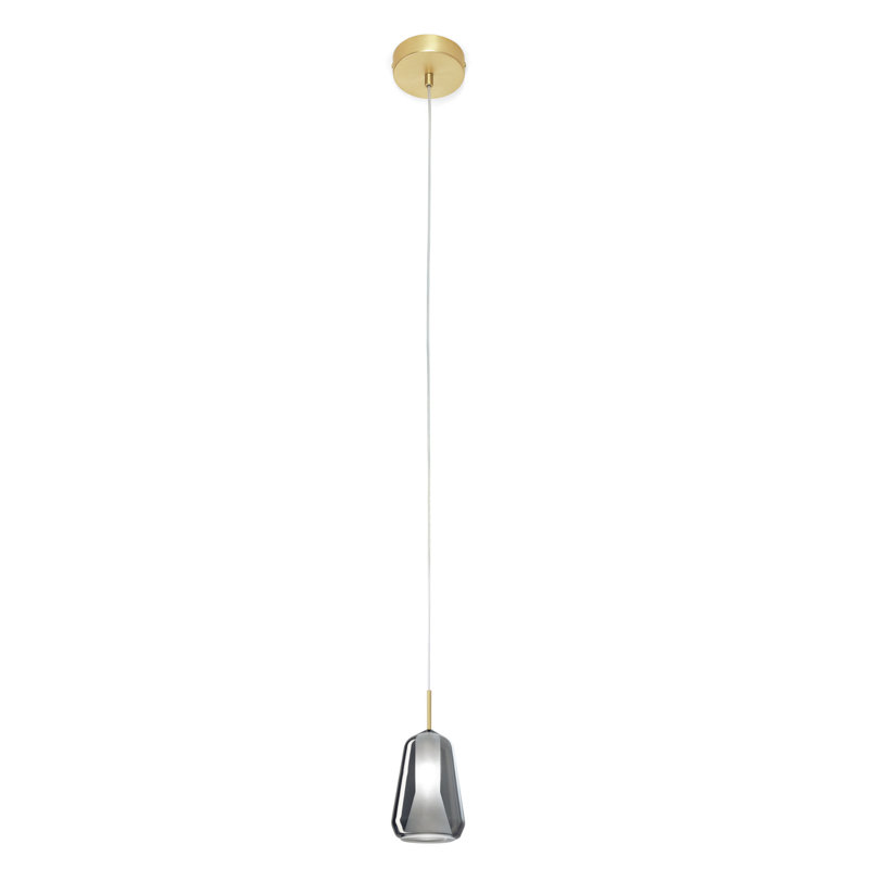 Colusa 1 - Light Gold Teardrop Pendant, Smoked Borosilicate