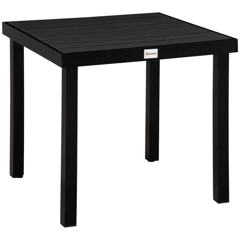 Outsunny 78 cm Garden Dining Table for 4 People Square, Black