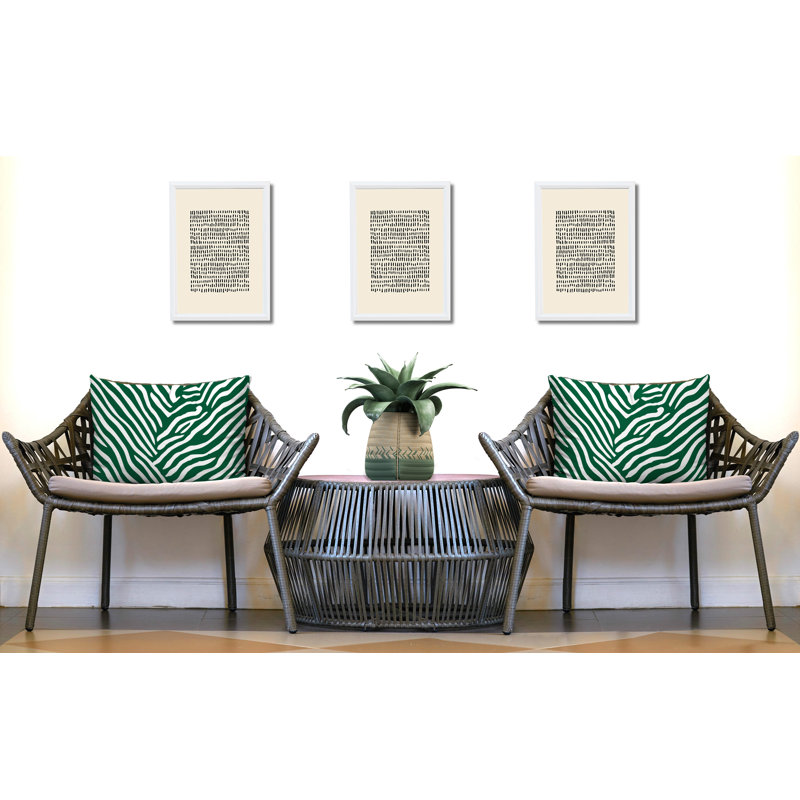 Oreiller réversible intérieur / extérieur à imprimé zébré Kits, 25x18, Green