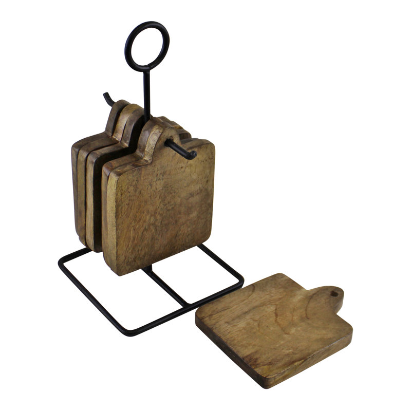 Wood 6 Piece Coaster Set
