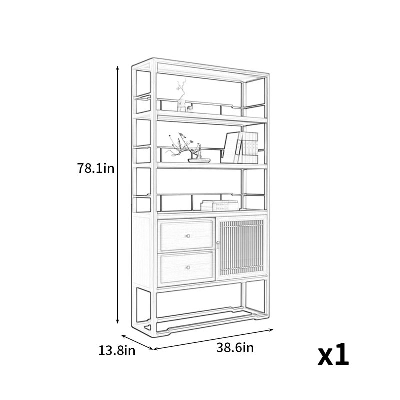 New Chinese Style Simple Practical Bookcase