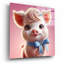  'Cute Pink Pig' by Rey Klimt Acrylic Glass Wall Art, 12" x 12"