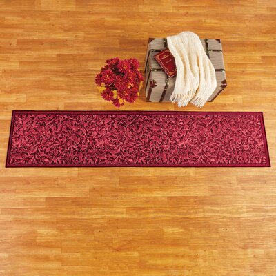 Runner Aaiden Abstract Machine Woven Burgundy Indoor / Outdoor Area Rug -  Canora Grey, 2E1E5285A5B440F58A7D35209890D6BF