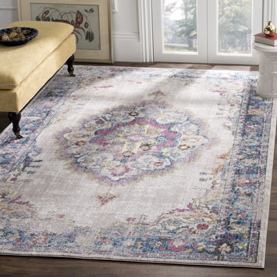 Cambridge Looped/Hooked Light Grey/Blue Rug
