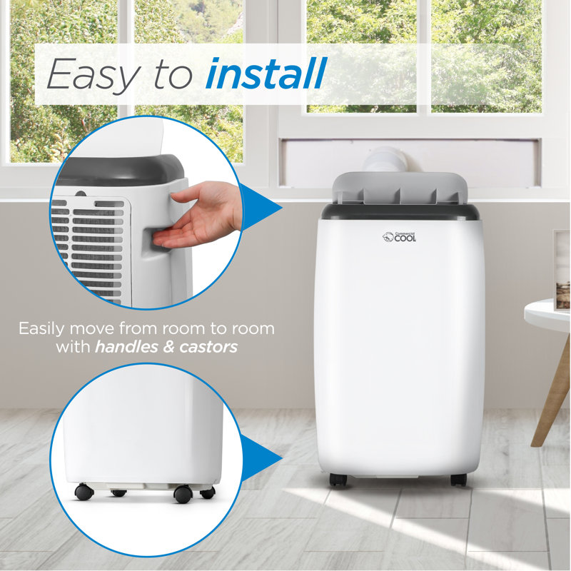 White 8,000 BTU Portable Air Conditioner with Heater and Remote