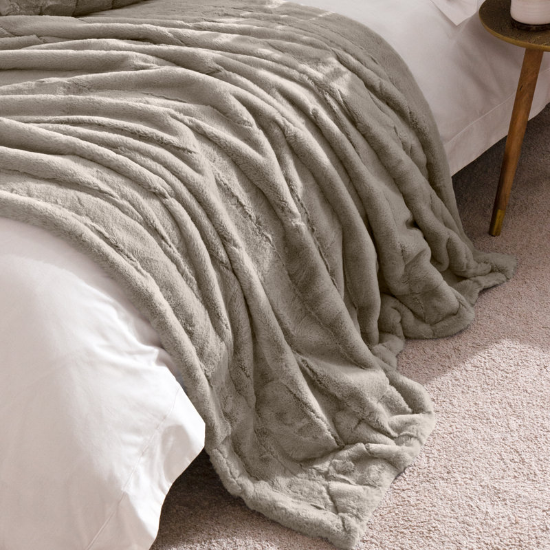 Berwick Plain Weave / Muslin Throw Blanket, Grey, W140 x L200cm