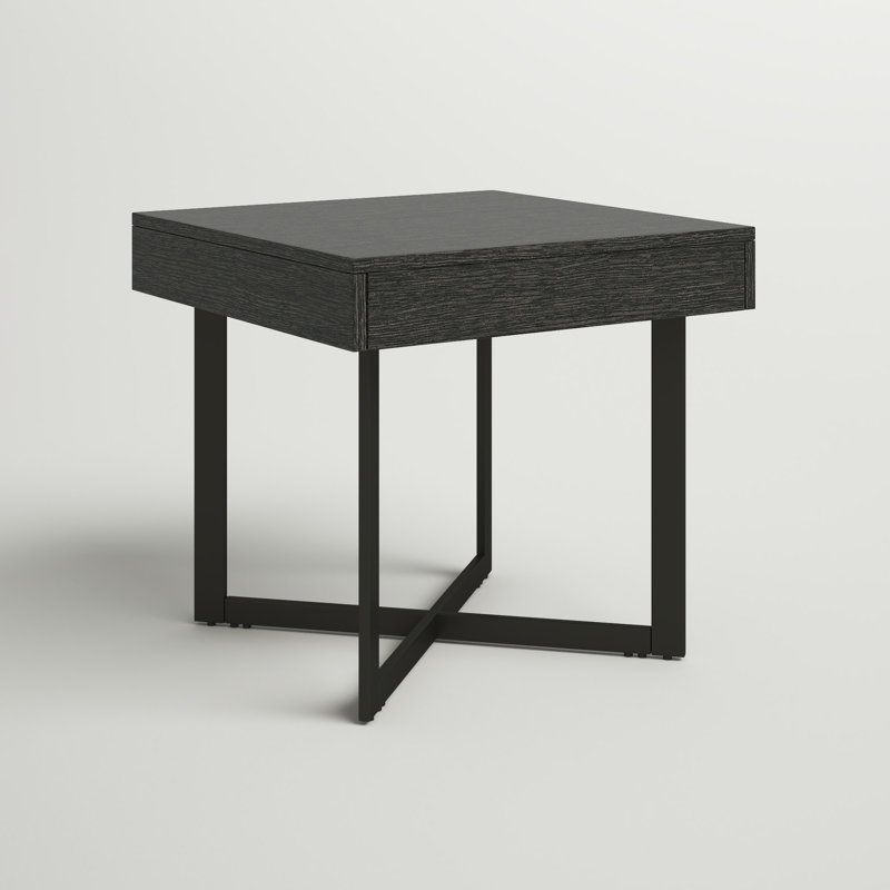 Burch End Table with Storage, Black