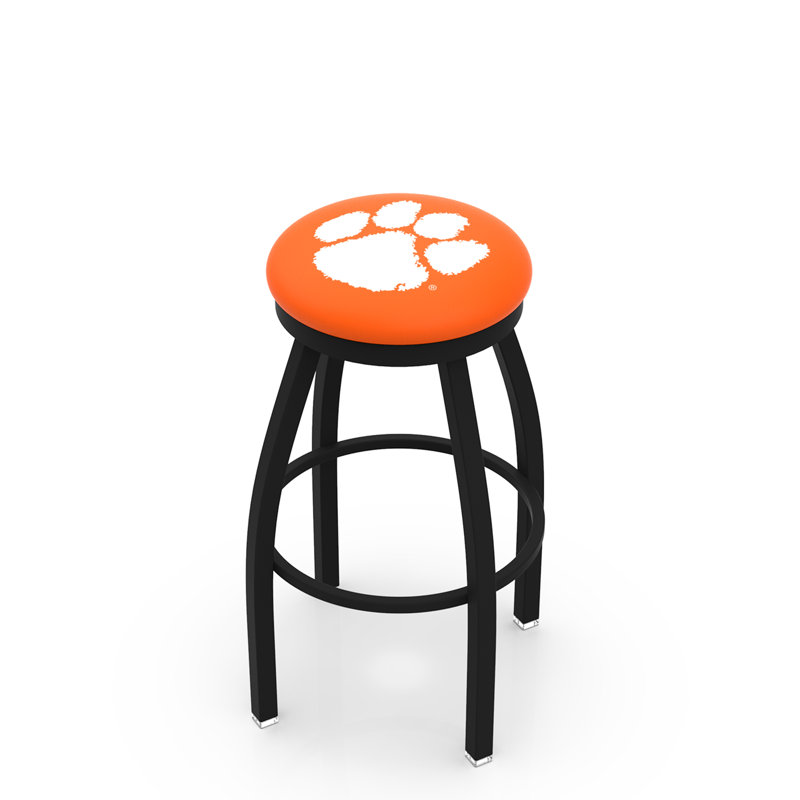 NCAA Swivel 25" Counter Stool, Black Wrinkle, Clemson