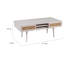 Table basse Camy, portes tressées brun, tablette ouverte, blanc 48 po