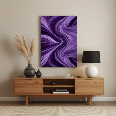 Digital Abstraction 53 Purple Metal Wall Art