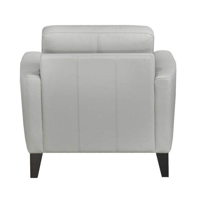 Brunet Armchair, Slate Genuine Leather