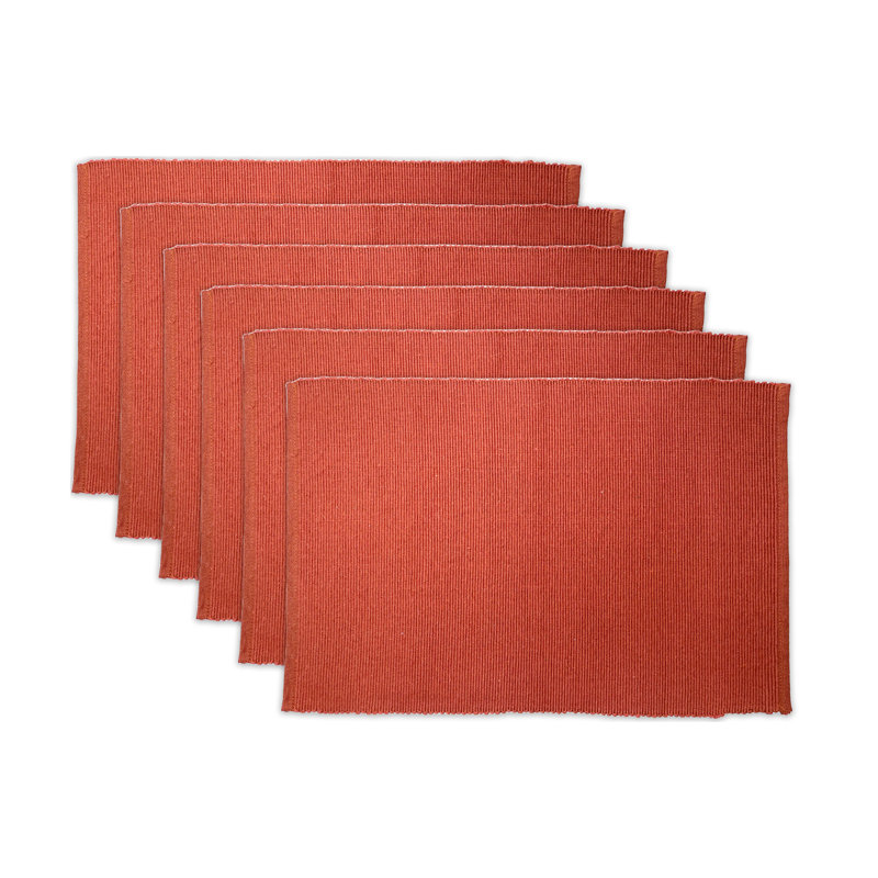 Cotton Rectangle Placemat, Rust