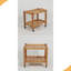 Table d'appoint roulante en bois d'hévéa massif, 2 niveaux avec roues verrouillables et plateau amovible, robuste et durable pour chariot de bar