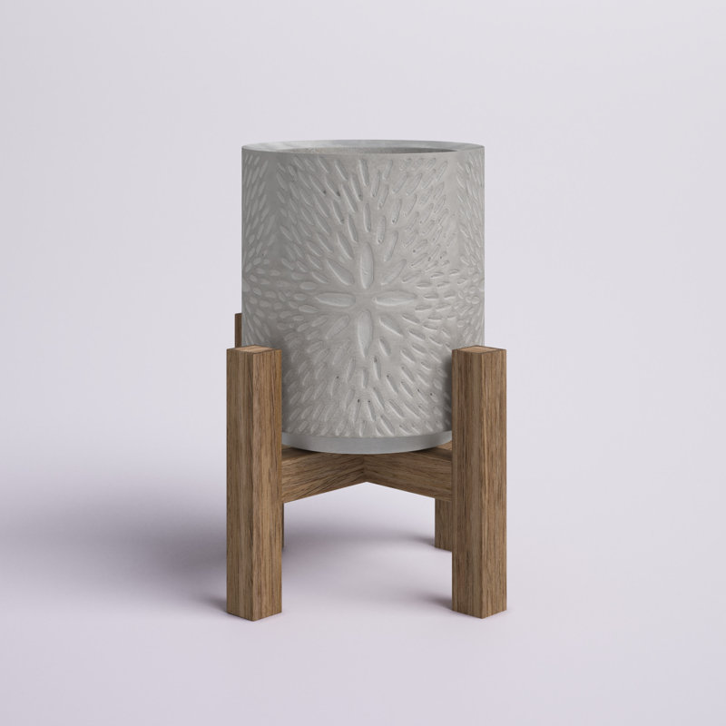 Pot à fleurs en béton Ferrill, H 11,5 po x l 7 x P 7 po