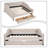 Karl Modern Elegant Full Size Upholstered Daybed with Two Underbed Drawers-569990685