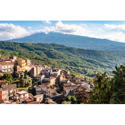 Castiglione Di Sicilia And Mount Etna by Mauricallari - Wrapped Canvas Print