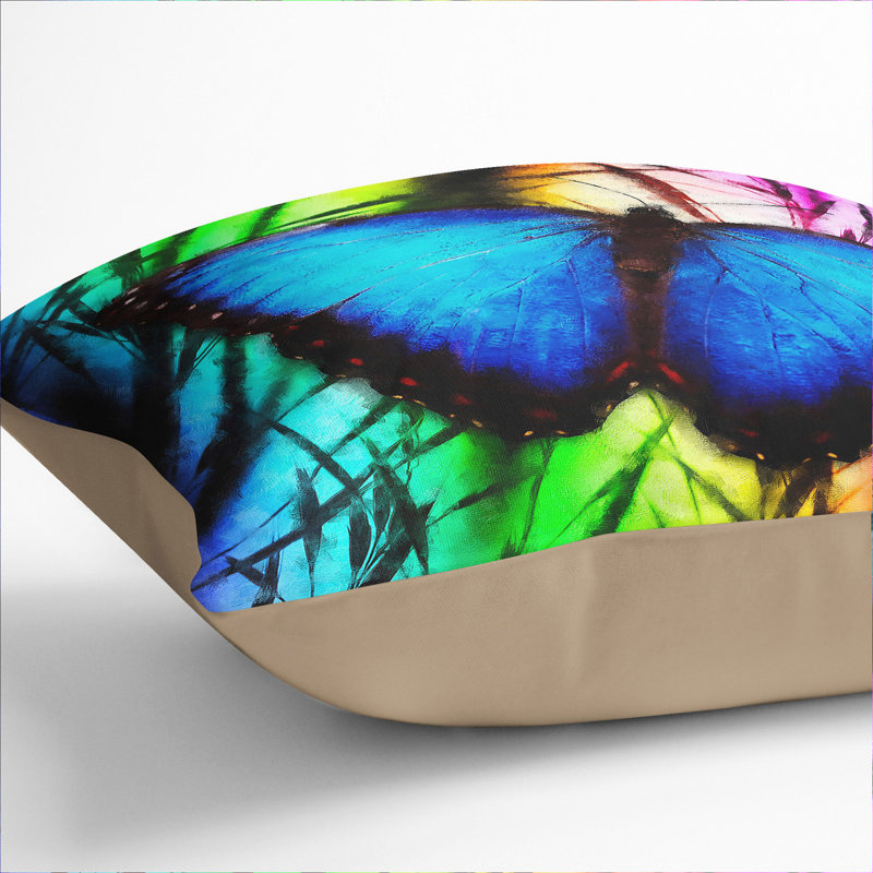Butterfly Vol.6 Painting Square Throw Cushion, Stone, 40cm H x 40cm W x 15cm D