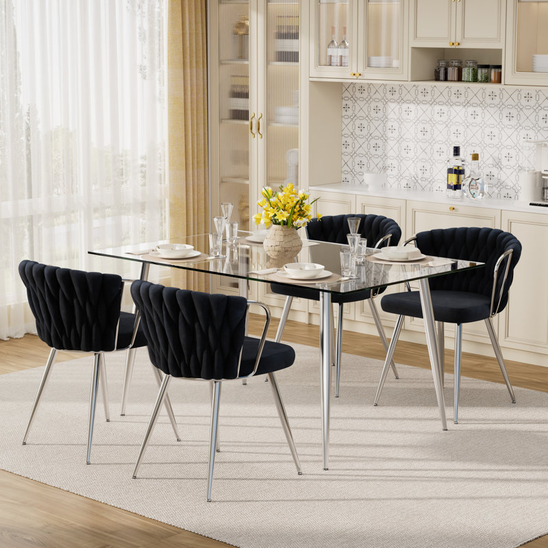 Ensemble de salle à manger 5 pièces, H 30 po x L 51 po x l 31,5 po, Noir