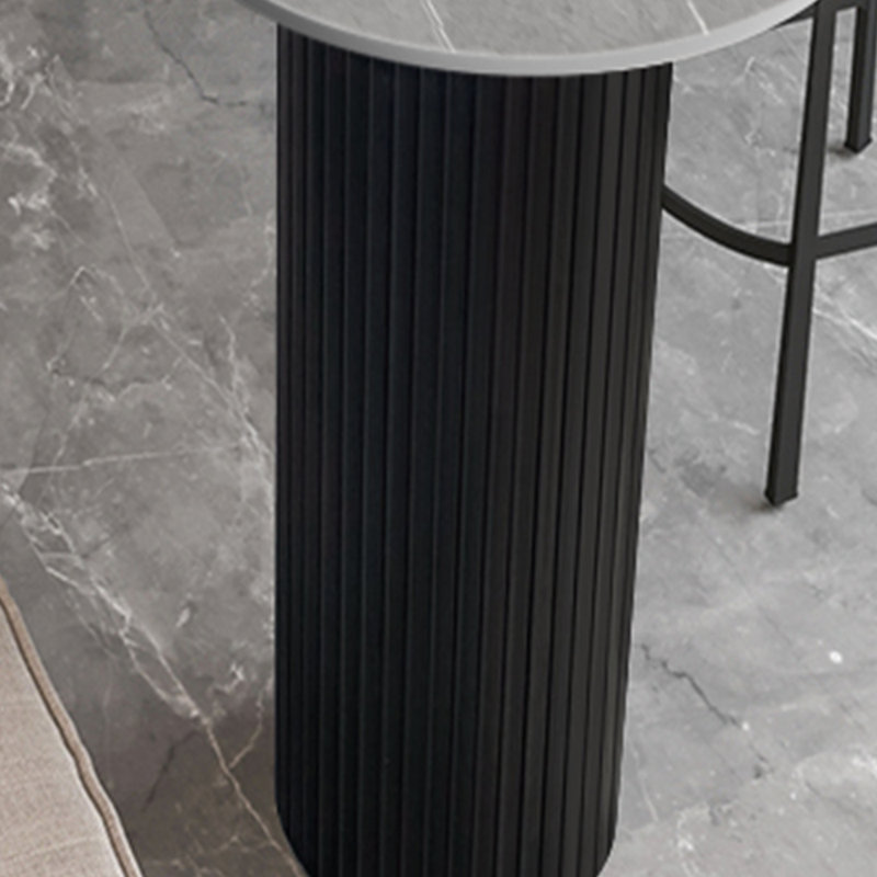 Table de bar Light Luxury, H 35,4 po x L 55,1 po x l 15,7 po, Noir, noir, noir, noir, Gris