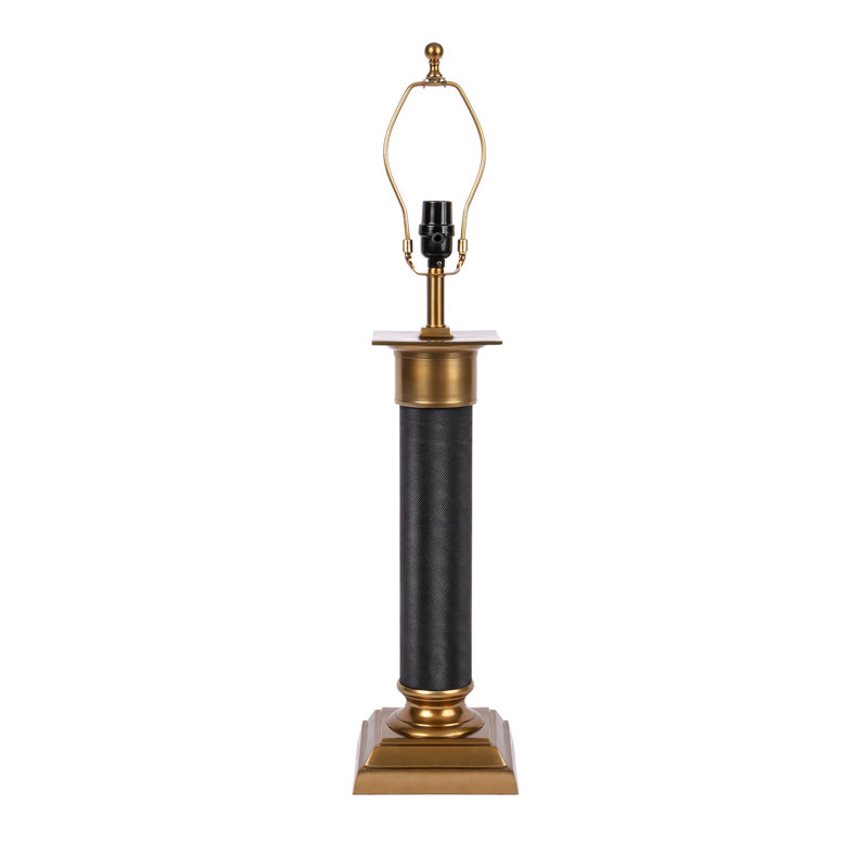 Lampe de table colonne en métal texturé, Noir