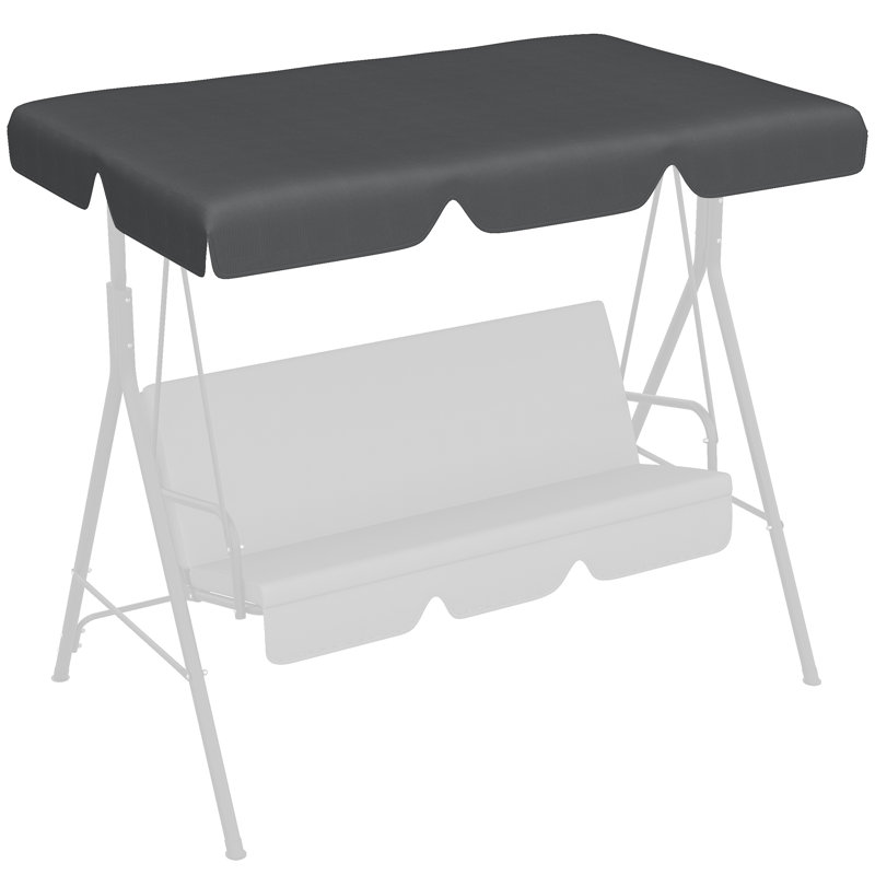 Burgel Porch Swing with Canopy, White, Dark Grey, 150cm H x 156cm W x 117cm D