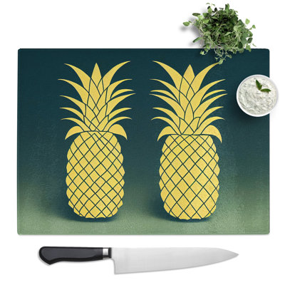 Abstract Pineapple Art Vol.1  Glass Chopping Board