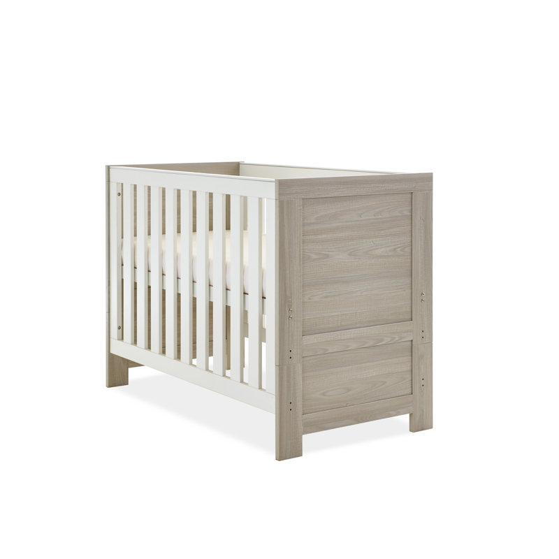 Nika Mini Cot Bed, Grey Wash/White