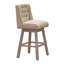 Terron 360° Swivel Barstool with Solid Wood Legs-117276413-114466690
