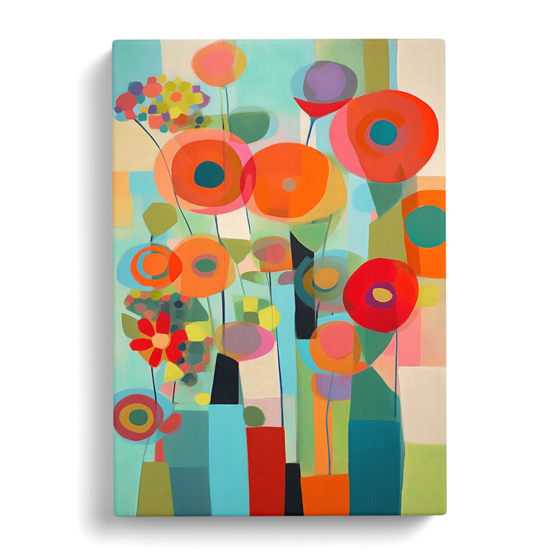 Shirli Floral Flowers Retro Vol.9 - Wrapped Canvas Print, 50cm H x 35cm W x 3cm D