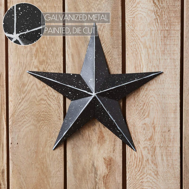  Festive Metal Star Wall Decor, Black, 12" H x 12" W x 1.25" D