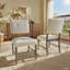 Ensemble de 4 chaises de salle à manger de style campagnard - Revêtement en lin capitonné, pieds en bois d'hévéa massif, capacité de 250 lb - Beige et naturel-322149553