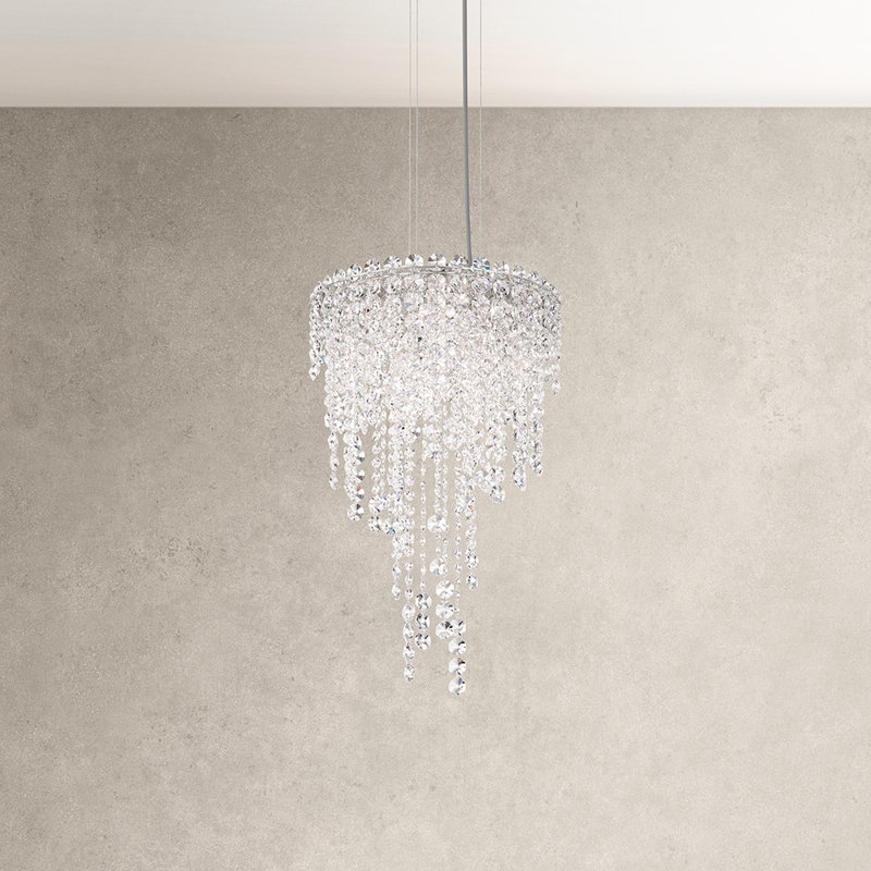Chantant 4 - Light Glass Chandelier, 23" H x 14" W x 14" D, Heritage Handcut