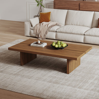 47.2" Modern Rectangular Coffee Table, Pretty Wood Texture