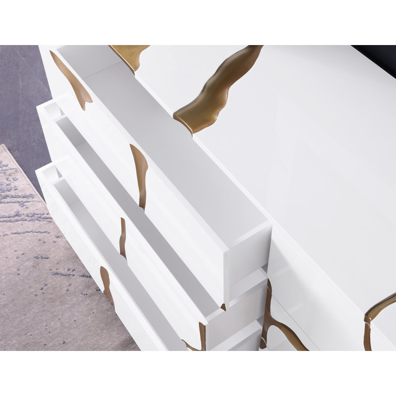 Commode 6 tiroirs Milan, Blanc