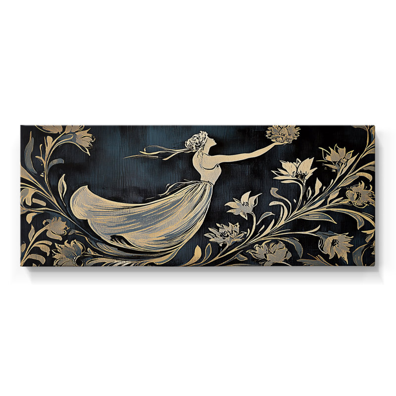 Botanical Series-CXLIV- Toile tendue avec châssis - Prêt à accrocher, H 20 po x l 50 po