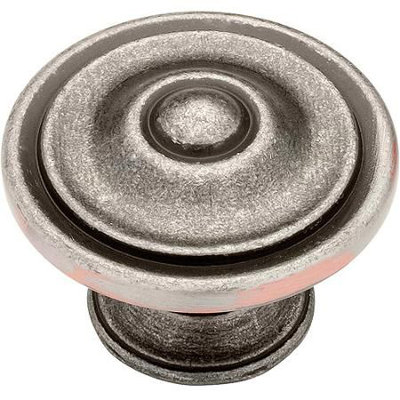 (5 Pack) 1-3/8 inch Two Tone Knob  Antique Copper and Nickel