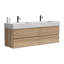 Meuble-lavabo Grace de 60 po avec lavabo en quartz d'ingénierie et tiroirs noirs doux, meuble-lavabo mural flottant pour salle de bain moderne, un meuble-pièce, KD