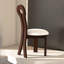 Collection 2 chaises de salle à manger, en bois massif et cuir d'unité centrale en noyer foncé avec coussin de siège Noblesse