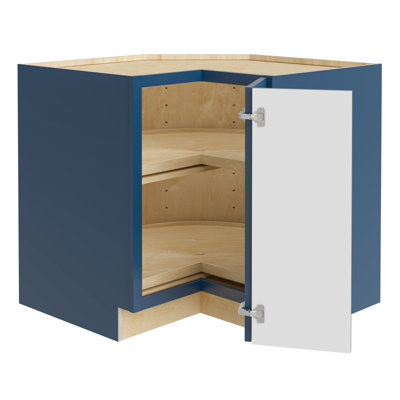 Gallery Express Briar Assembled 36 in W X 24 in D X 34.5 in H Corner Standard Kitchen Cabinet Right in Navy