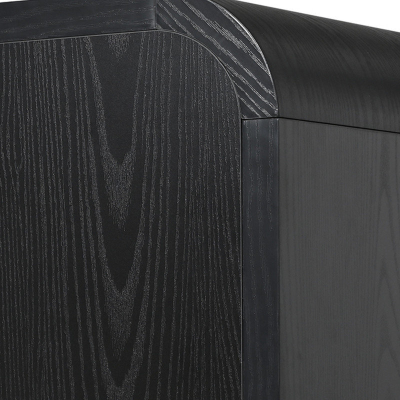 Meuble télé Mid-Century Curve Edge, Noir