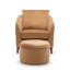 Upholstered Barrel Chair with Footstool-1488768570