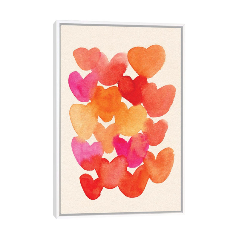 Hearts 1 Piece Wall Art on Canvas, 66.04 cm H x  45.72 cm W  x  4.445 cm D, White