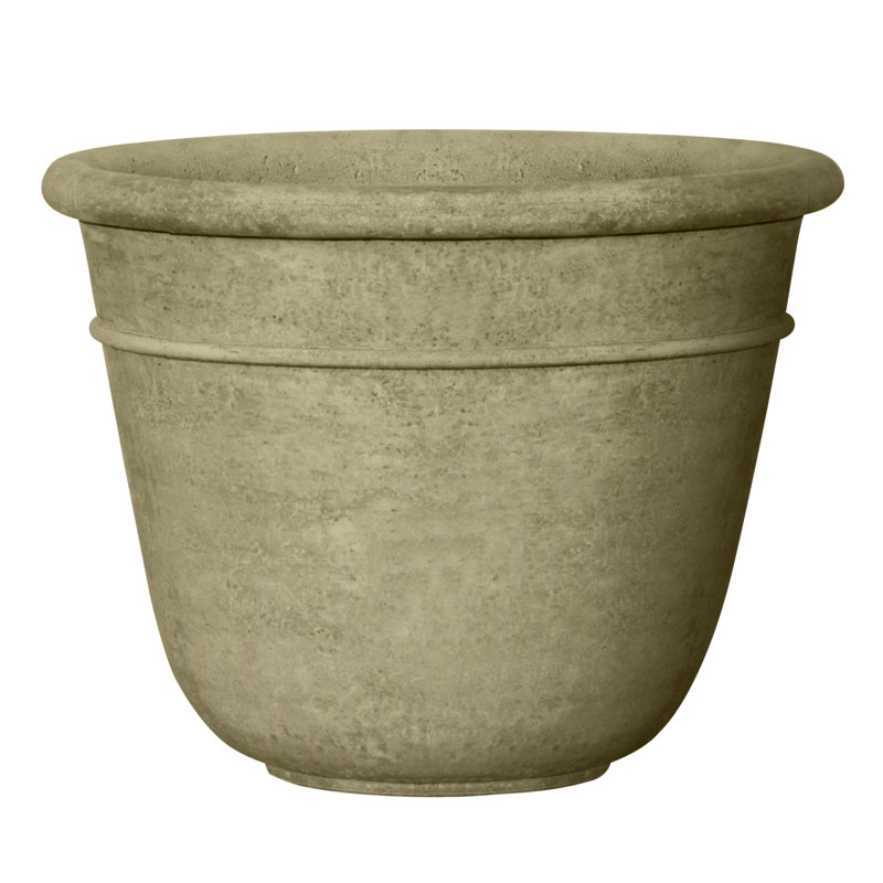 Pot à fleurs en pierre Carema, H 23,5 po x 30 po x P 30 po, Mousse anglaise