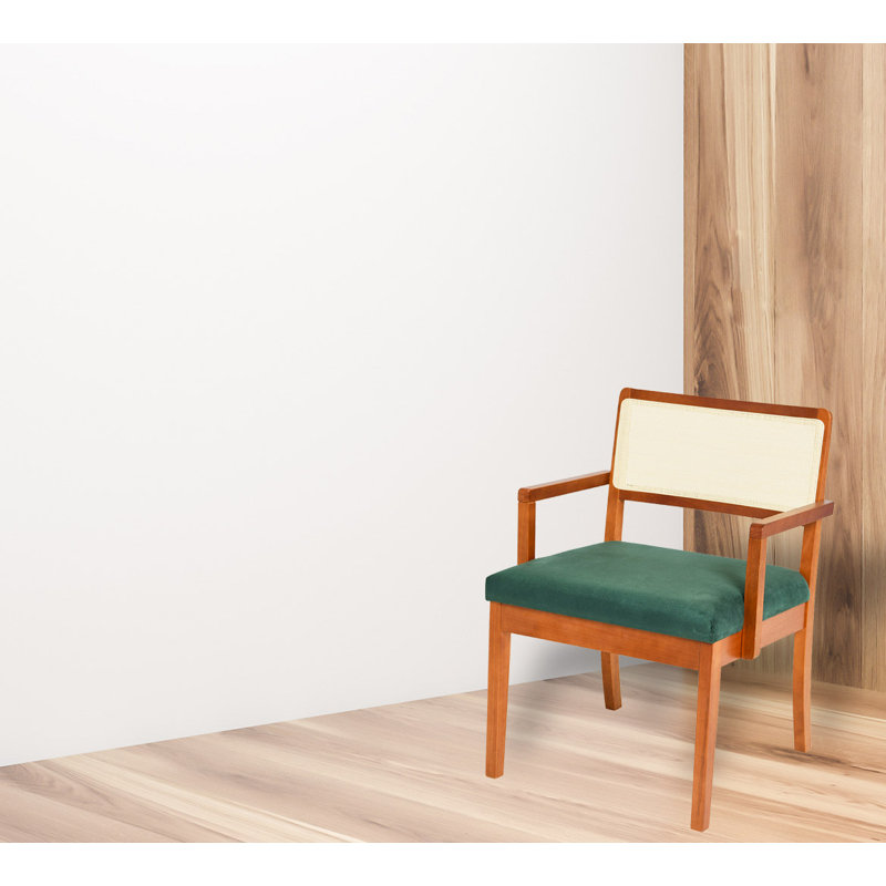 Kay Upholstered Armchair, Green/Brown