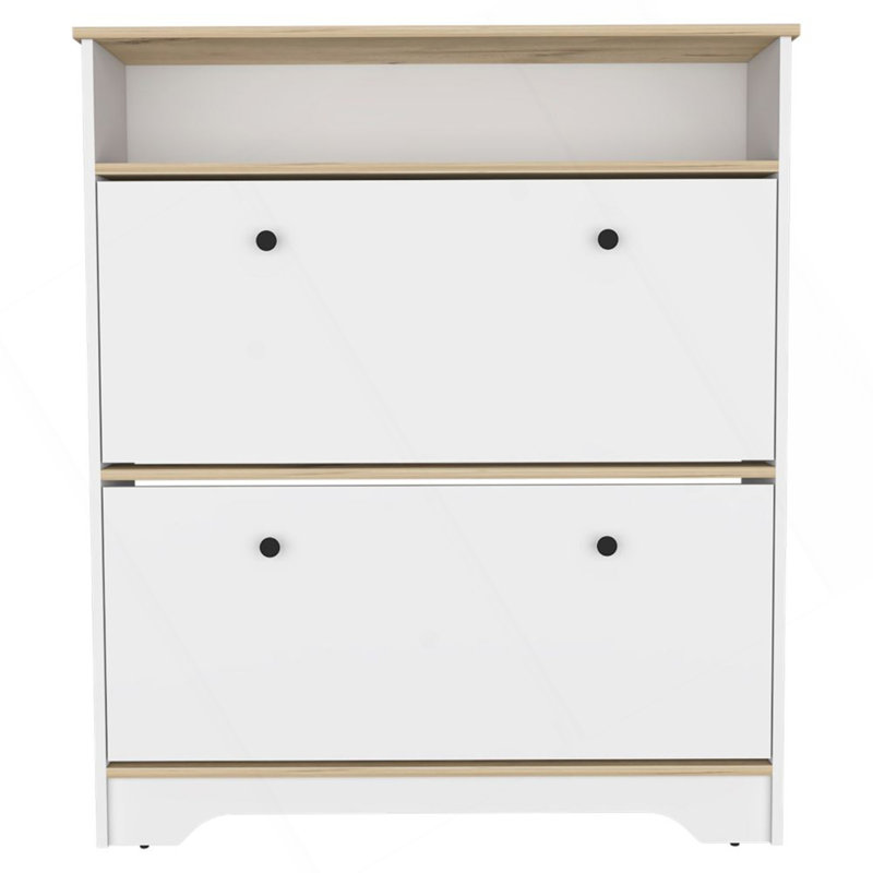 Range-chaussures à 2 tablettes Cranbery, Blanc