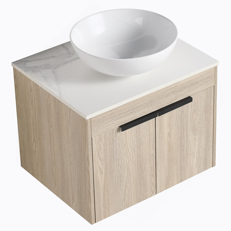 24 " Modern Design Float Bathroom Vanity With Ceramic Basin Set